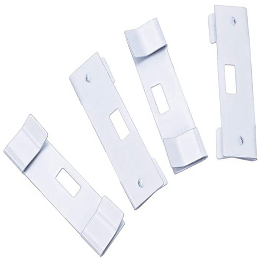 White metal Venetian blind clips with rectangular slots, 12-piece set