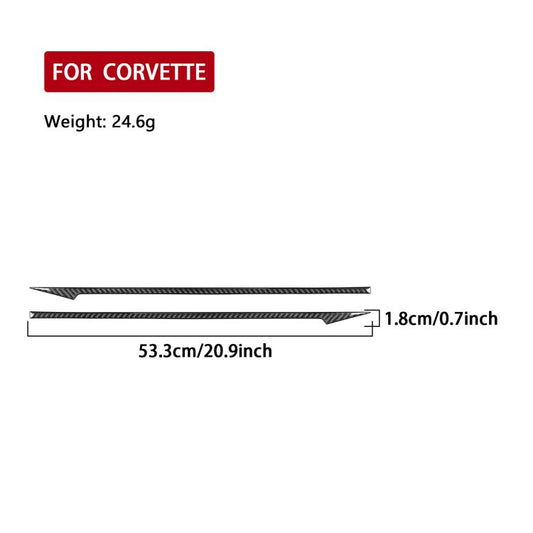 Taillight trim sticker pair in black carbon-fiber design, 53.3 cm x 1.8 cm