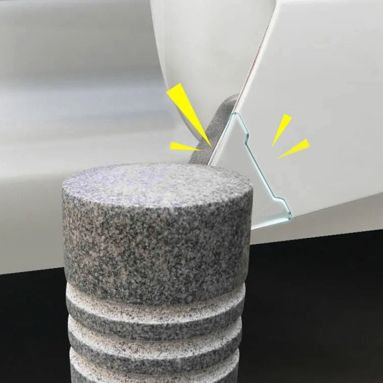 Corner bumper sticker helps reduce scuffs at the door edge when pressed