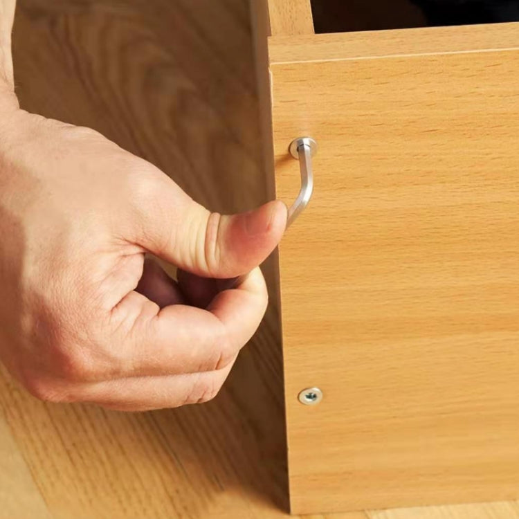 Hand tightening a hex socket screw with nut on wood panel, part of the set