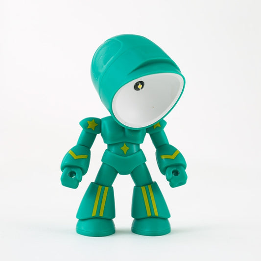 Green cartoon astronaut night light desk lamp figure with stars and round spotlight head