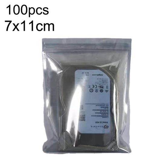 Anti-static shielding bags, 100pcs pack, 7x11cm, silver-gray plastic pouches