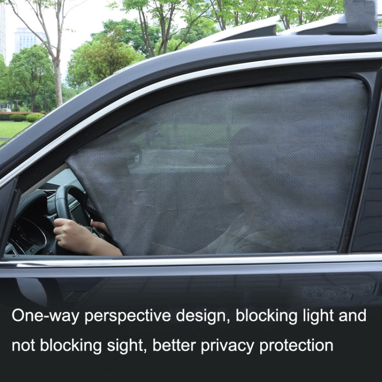 Car side window magnetic sunshade mesh covering window for heat and glare reduction