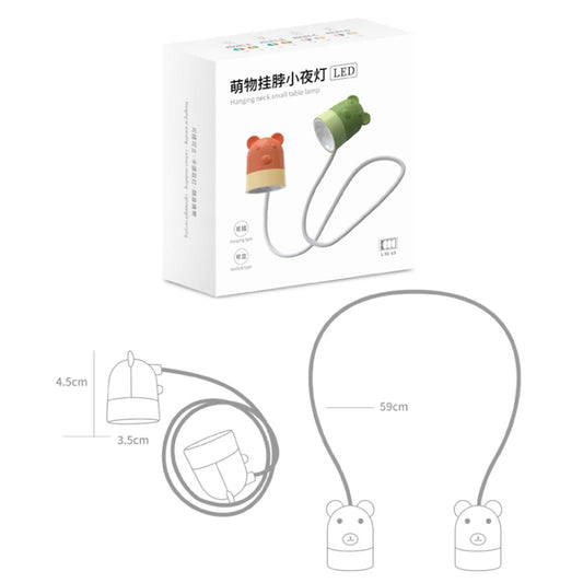 Packaged hanging neck portable LED night light with deer animal holders and cords
