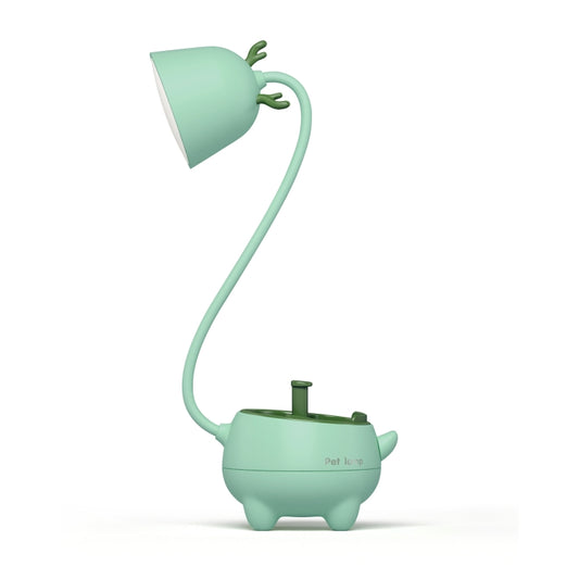 Mint green deer-shaped USB touch pet lamp with flexible neck and adjustable shade