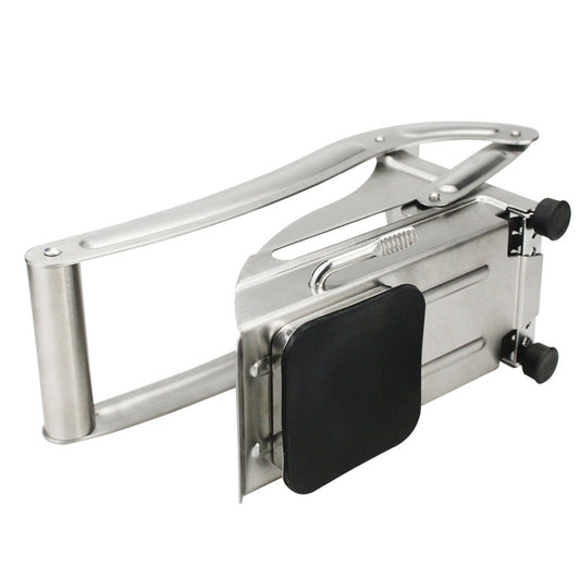Stainless steel manual French fry cutter with handle and black cutting plate
