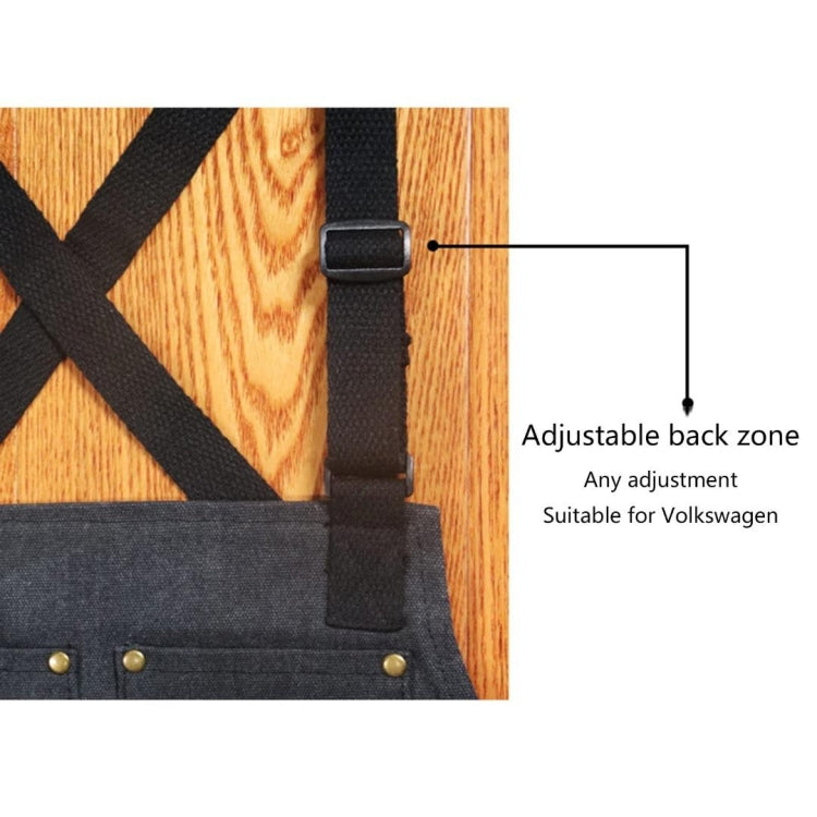 Canvas work apron with adjustable back strap and sturdy metal buckle