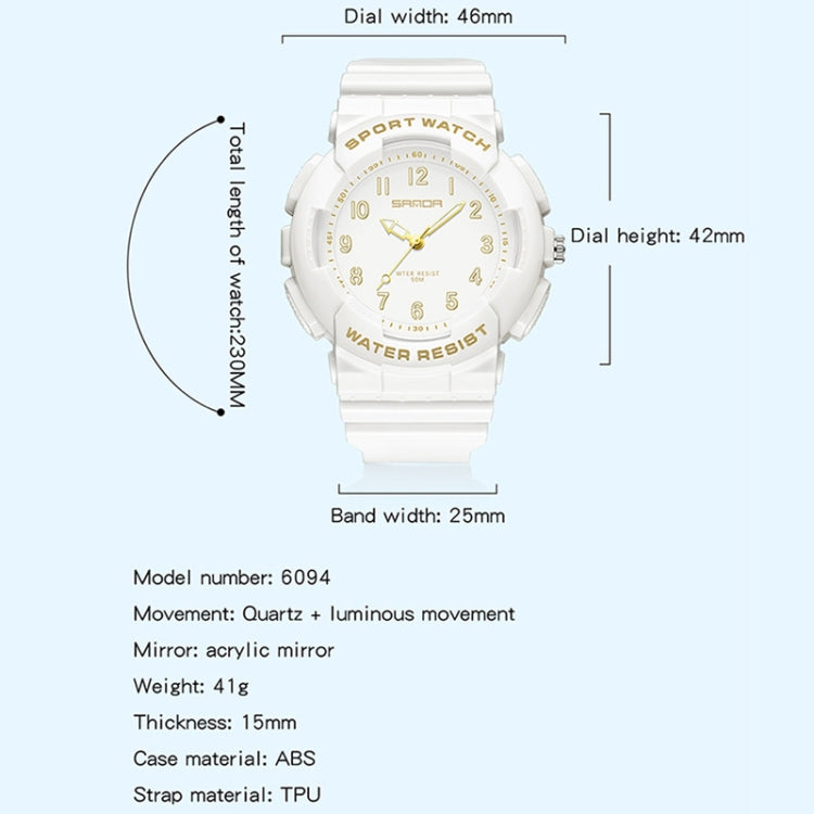 Watch size and specs: dial 46mm wide, 42mm high; TPU strap and ABS case.