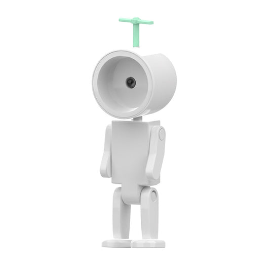 White mini astronaut LED night light desktop building ornament with round lamp head