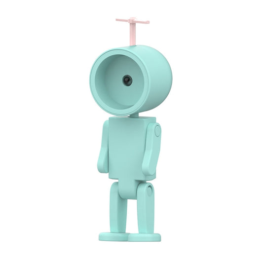 Teal mini astronaut LED night light desktop building ornament with round lamp head