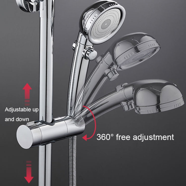 Chrome 360-degree adjustable shower head bracket clamp with up-and-down positioning