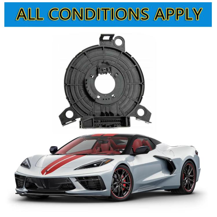 Black clock spring coil for steering wheel with mounting arms