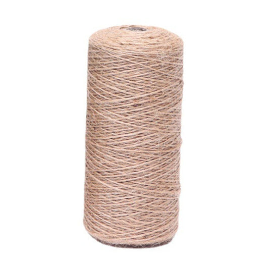 Jute rope spool, natural tan braided cord for DIY and packaging