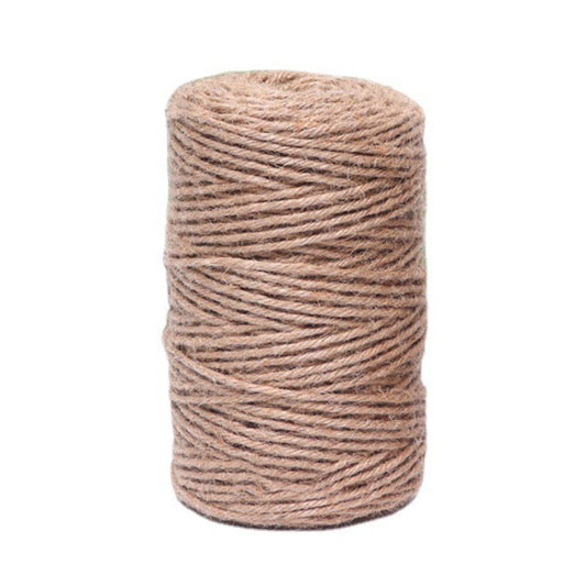 Thicker jute rope spool with natural tan braided cord, tightly wound