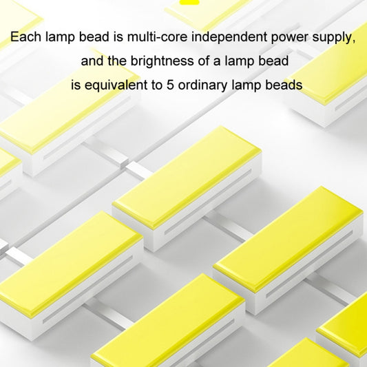 Solar light LED bar array with multiple yellow light strips on a white housing