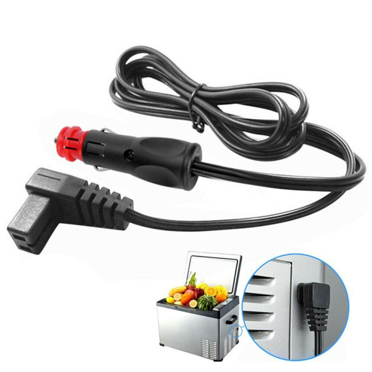Car mini refrigerator power cord with cigarette-lighter plug and adapter head connector.