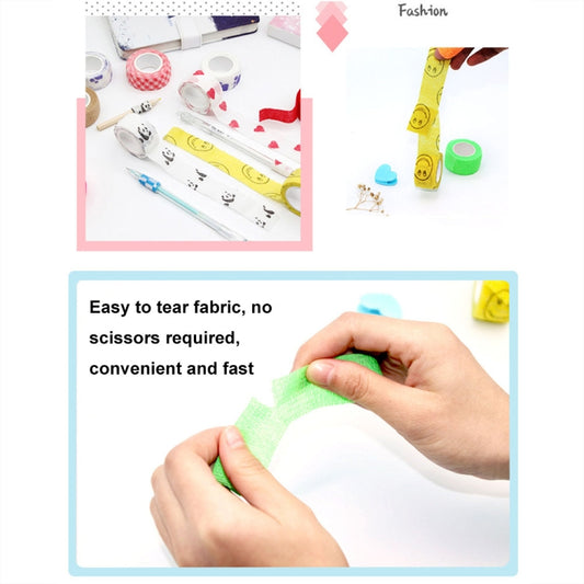 Non-woven sports bandage roll with panda print, easy-tear strip
