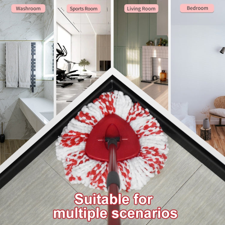 Microfiber spin mop replacement pad, red and white striped microfiber head