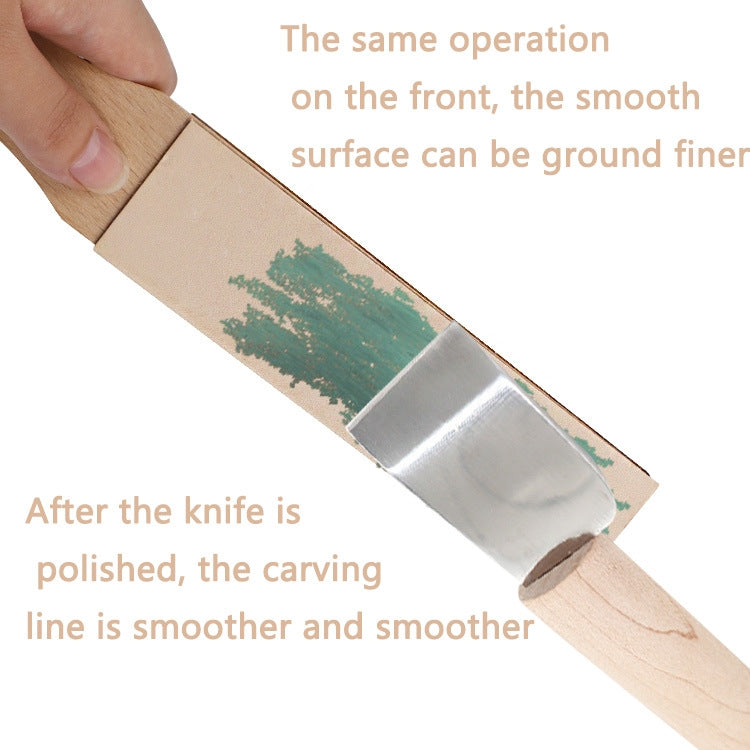 Wooden double-sided leather sharpening board with smooth edge surface
