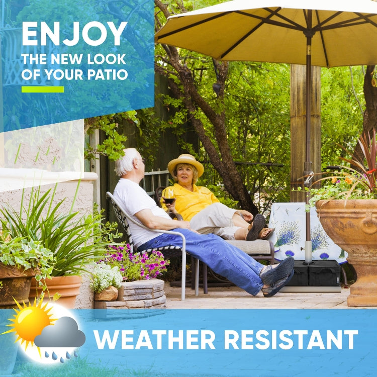 Patio umbrella sandbag cover, black Oxford cloth for weather resistance