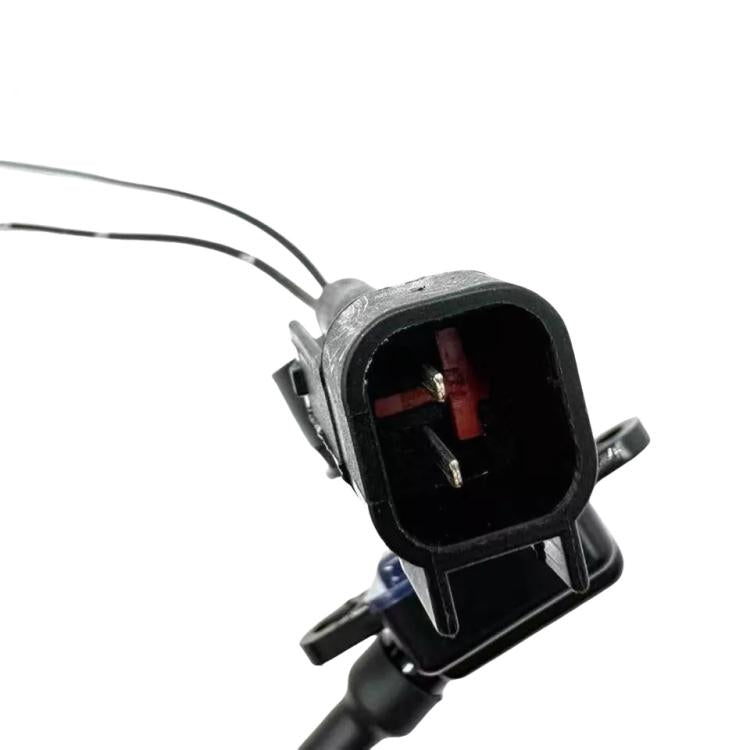 Rear view camera plug with open connector housing and visible contact pins