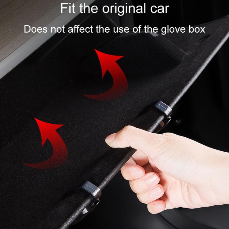 Concealed glove box hook operated from the glove box slot with hand
