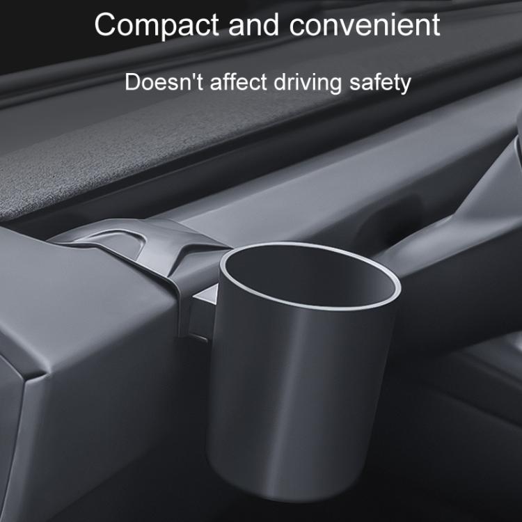Car dashboard cup holder insert in center console gap; compact cylindrical holder