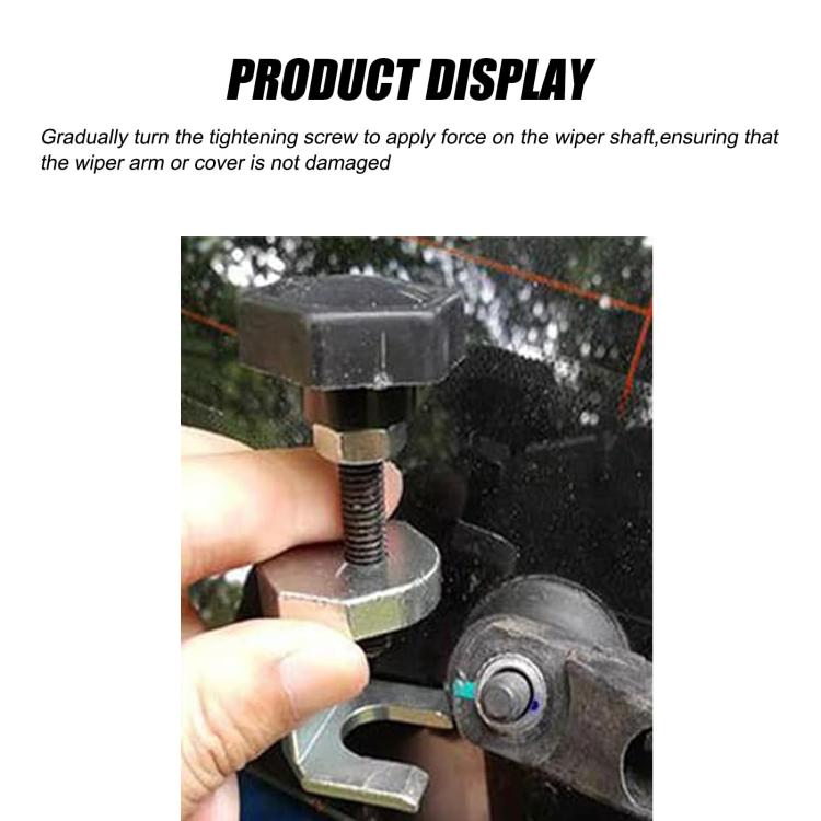 Wiper arm puller tool used on car wiper arm shaft with hand tightening