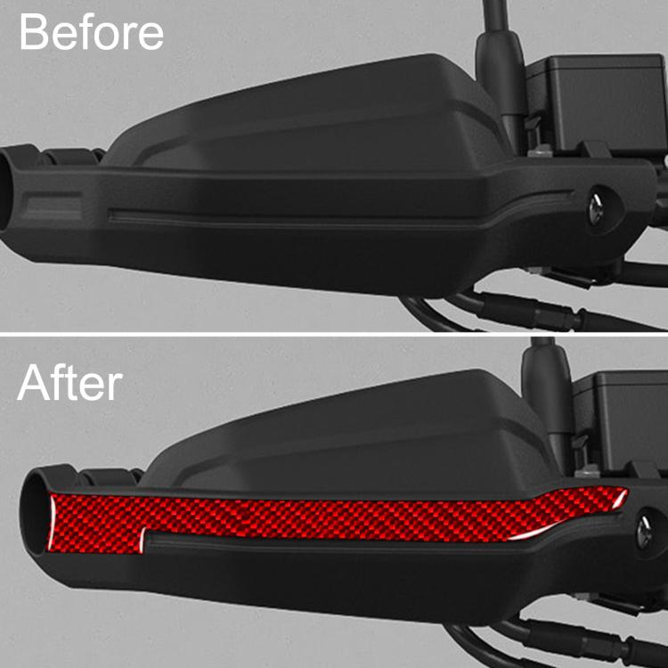 Black handguard lower part protector with red reflective stripe