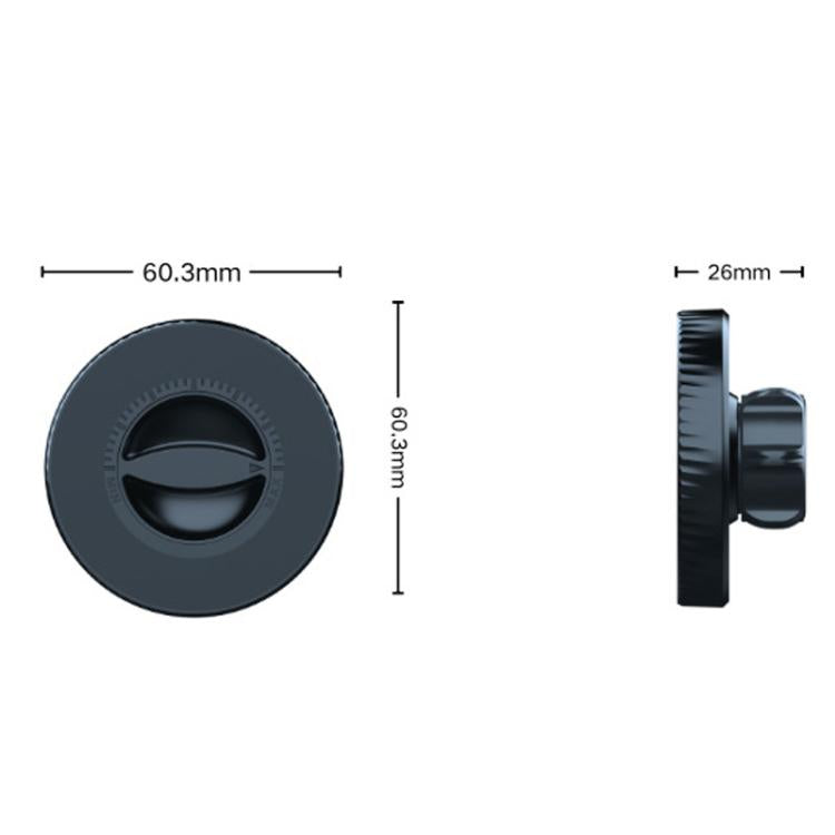 Adjustable magnetic ring mount side view with oval profile, dark gray