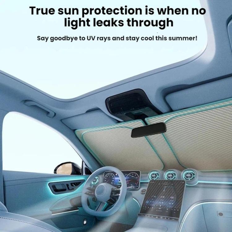 Car windshield sunshade curtain installed on front glass