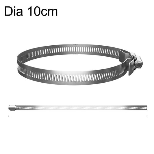 Stainless steel hose clamp strap, adjustable band with screw, 10cm diameter