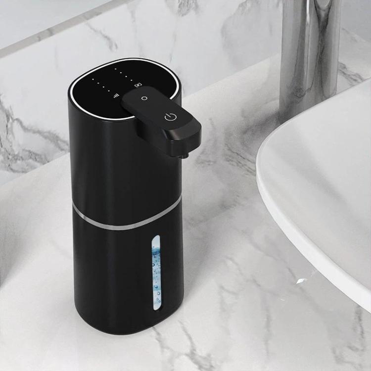 Black wall-mounted smart sensor electric soap dispenser with pump head and display window