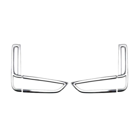 Bumper fog lamp decorative strip set, chrome finish, dual border accents