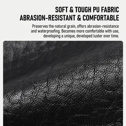 Close-up of textured black PU fabric on the crossbody bag surface