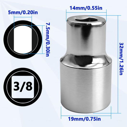 Ball joint separator tool head with 19mm and 14mm dimensions, 3/8 size