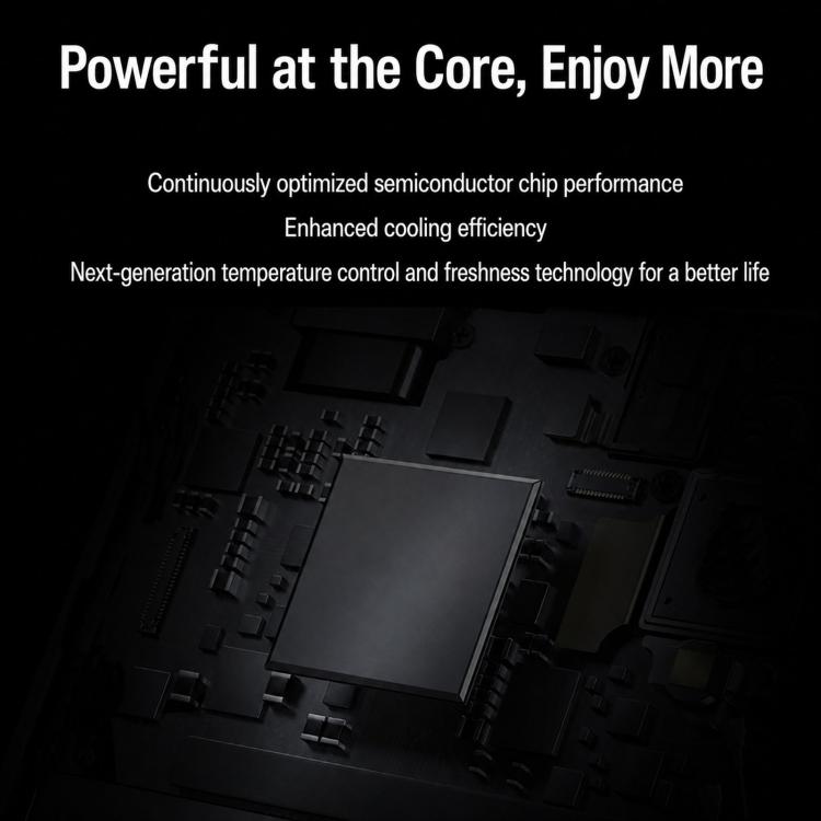 Cooling control chipset diagram with highlighted semiconductor components on dark background.