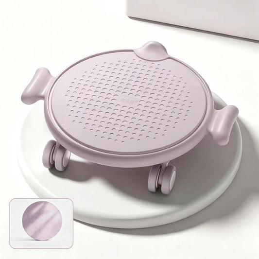 Pink 360° silent Pilates slider disc trainer with anti-slip textured pad and handles