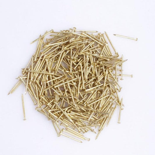 Gold picture hanging nails, mixed assorted lengths for wall picture hanging