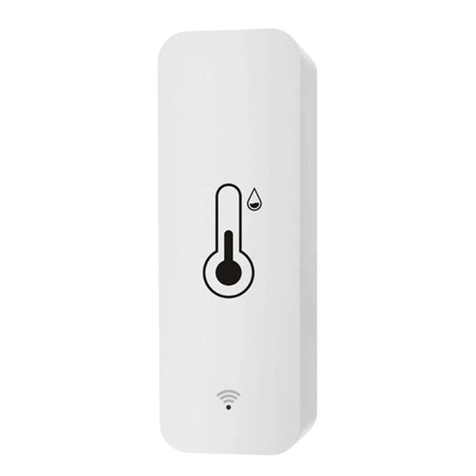 No-screen smart temperature and humidity meter, white case with Wi-Fi signal icon