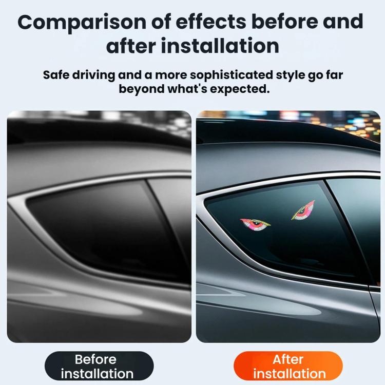 Triangular car window LED decorative light mounted on rear side window