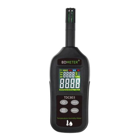 BDMETER TDC803 handheld temperature and humidity meter with color LCD screen