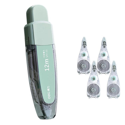 Refillable correction tape roller pen, mint green body with 12m tape