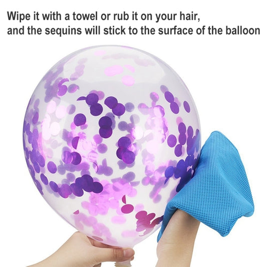 Purple confetti latex balloon, clear round 12 inch party balloon (10-pack)