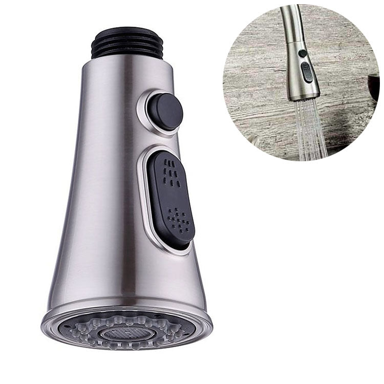 Stainless faucet sprayer nozzle with pause control button and spray filter face