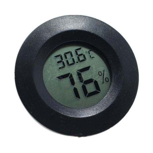 Black digital LCD aquarium thermometer display, round face with temperature readout