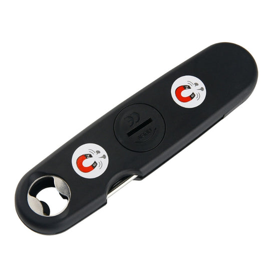 Black probe thermometer with button controls and protective probe cover
