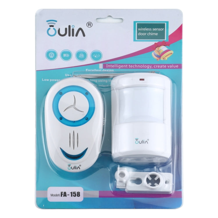 OULIA wireless door chime kit retail box with sensor chime and receiver