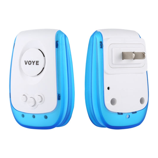 Wireless doorbell chime showing front and back with mounting clip