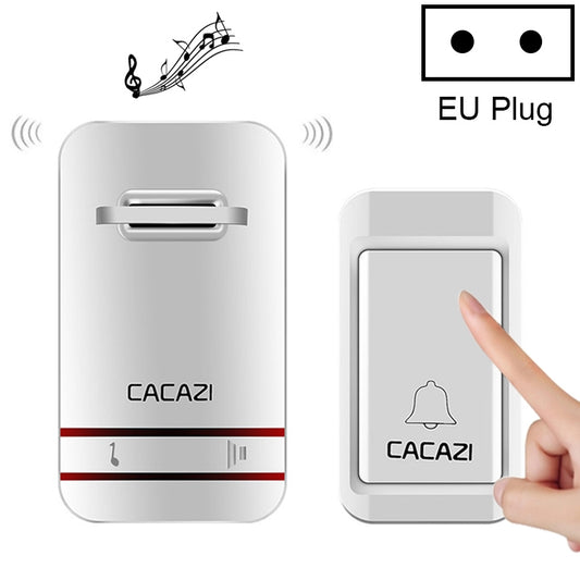 Wireless self-powered doorbell transmitter and plug-in receiver set, EU plug, 1 button.